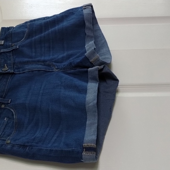 PAIGE jimmy jimmy short denim shorts size 30 midrise medium wash tacked cuff - Picture 2 of 12